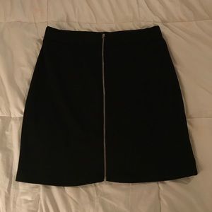Black zip up skirt